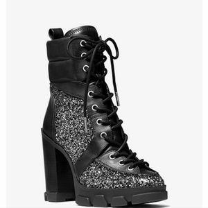 MK block heel booties size 8